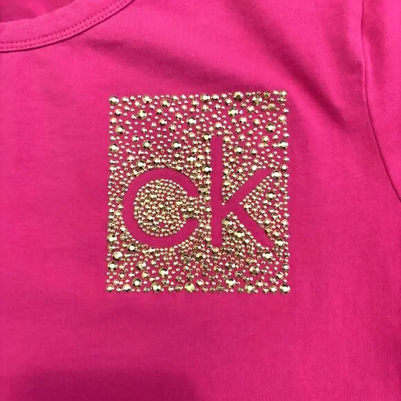 Calvin Klein Pink Dress Women's Size Medium Stretch Casual Sparkly - Picture 3 of 8